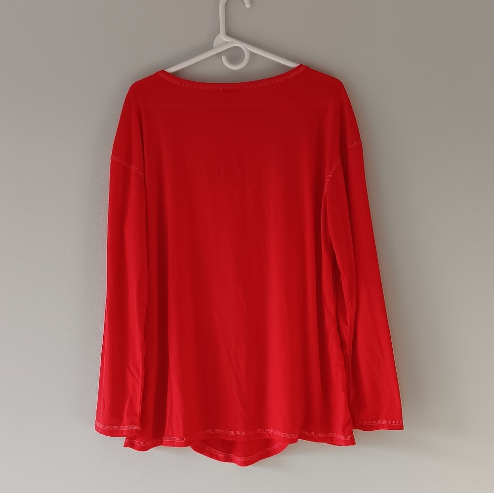NEW NoraCora Jersey Sleep Shirt Lounge Pajama Top Books Tea Owl Red Extra Large - Picture 4 of 12